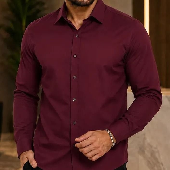 Camisa Social Masculina Slim Fit Sem Bolso Luxo Não Amassa (P ao GG)