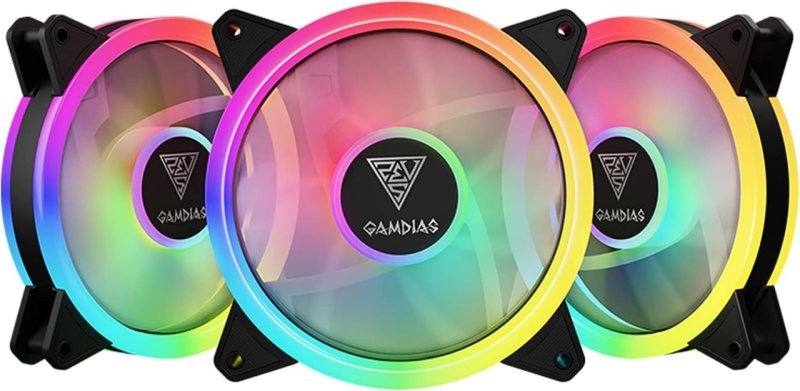 GAMDIAS Kit com 3 fans Aeolus M2-1203 LITE RGB 120mm