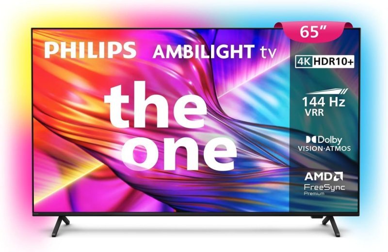 Smart TV Philips Ambilight The One 65" 4K 144Hz Titan OS 65PUG8929/78 P5 DTS Play-Fi FreeSync Dolby Vision e Atmos 40 WRMS