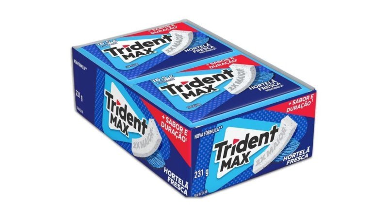 Cx 14 un. Chiclete Trident Max Hortelã Sem Açúcar 16,5g