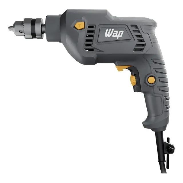 Parafusadeira e Furadeira de Impacto WAP WF 700FE Mandril de 3/8'' 700W Cinza e Amarela