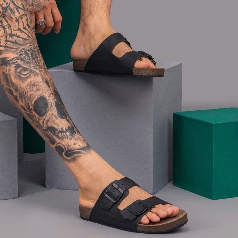 Sandalia Masculina Birken Chinelo Em Couro Legitimo Nathos (36 ao 44)