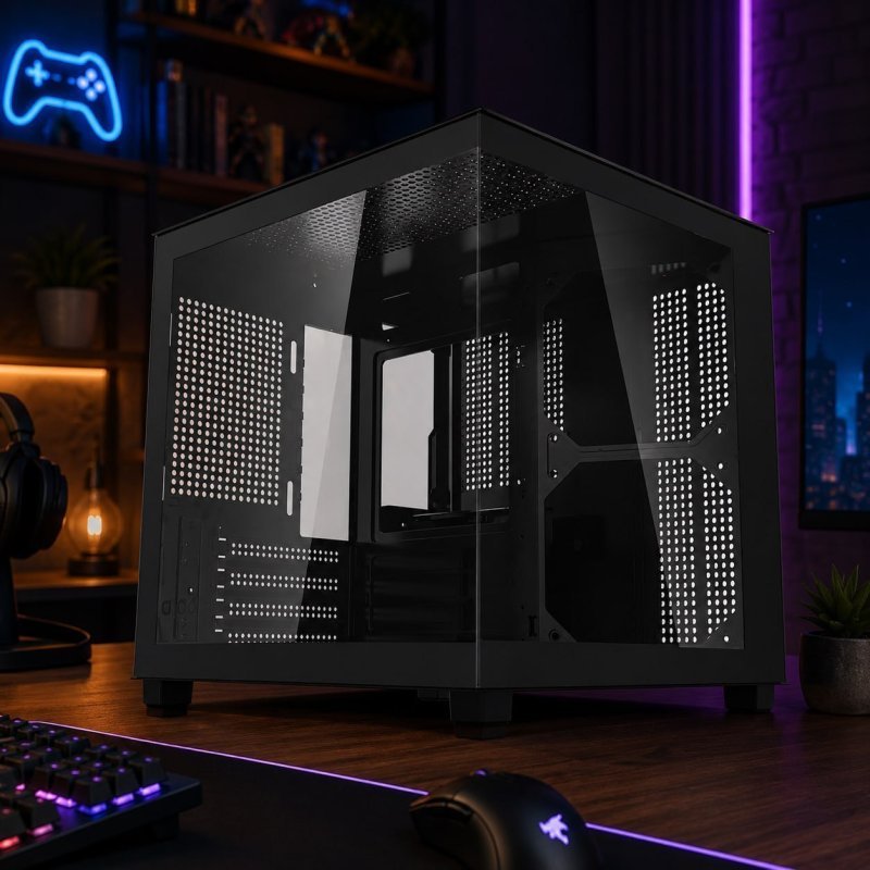 Gabinete Gamer Aquário Aigo Apollo A275, Mini-Tower, Lateral de Vidro