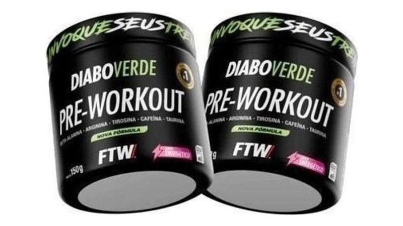 Kit 2x Pré Treino Diabo Verde Pre-Workout 150g Ftw (Vários sabores)