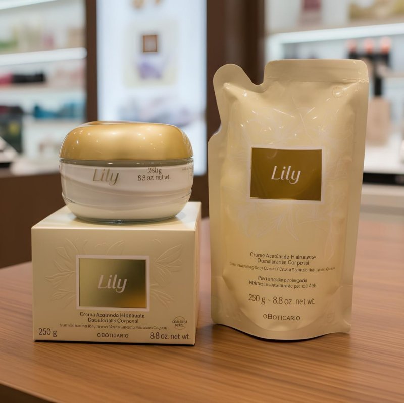 Kit Creme Acetinado Hidratante Corporal Lily O Boticário + Refil 250g