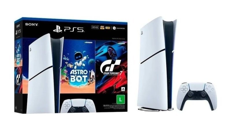 Console Sony PlayStation 5, SSD 825GB, Controle Sem Fio DualSense + 2 Jogos Digitais, Edição Digital