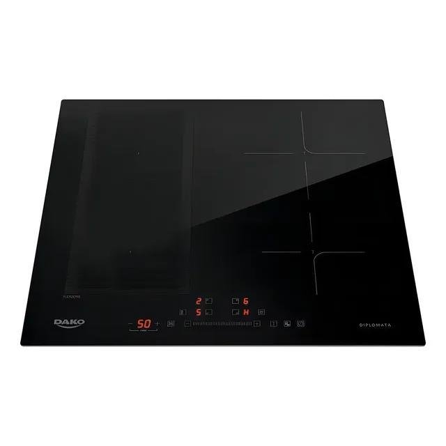 Cooktop De Indução 4 Bocas Dako Diplomata com Zona Flexível e Função Turbo Preto