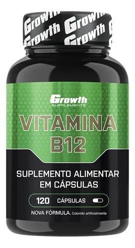 Vitamina B12 Growth Supplements Vitaminas Vit. B12 em cápsula Sem sabor x 100g de 120 un