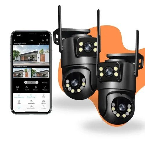 Kit 2 Câmeras de Segurança IP WiFi Interna Externa Full HD 360°