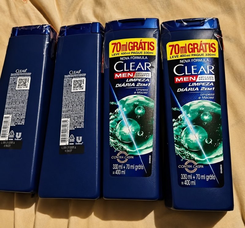 Kit Shampoo Clear Anti-Caspa Limpeza Diária 2 Leve 400ml Pague 330ml - 4 unidades