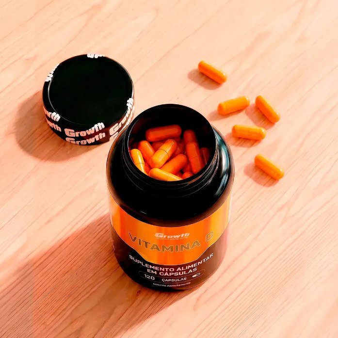 Vitamina C 120 Cápsulas Growth Supplements Natural + Frete Grátis