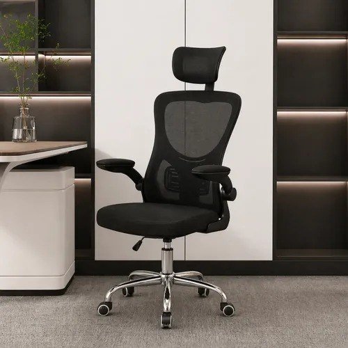 Cadeira Giratória Escritório Ergonômica Vegas Mesh Preto Tela Mesh
