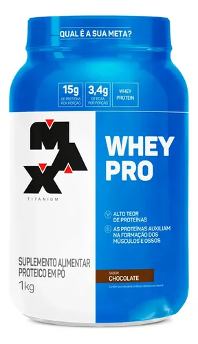 Proteína Max Titanium Whey Pro Concentrado em pó sabor Chocolate x 1kg