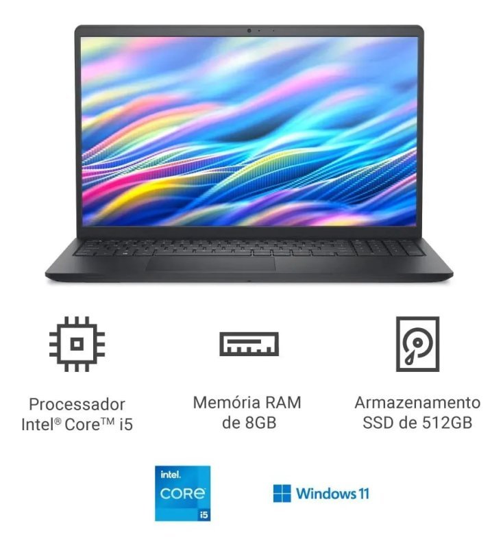 Notebook Dell Dc15-i51334u-a50 15.6 Fhd I5 8GB 512GB Win 11