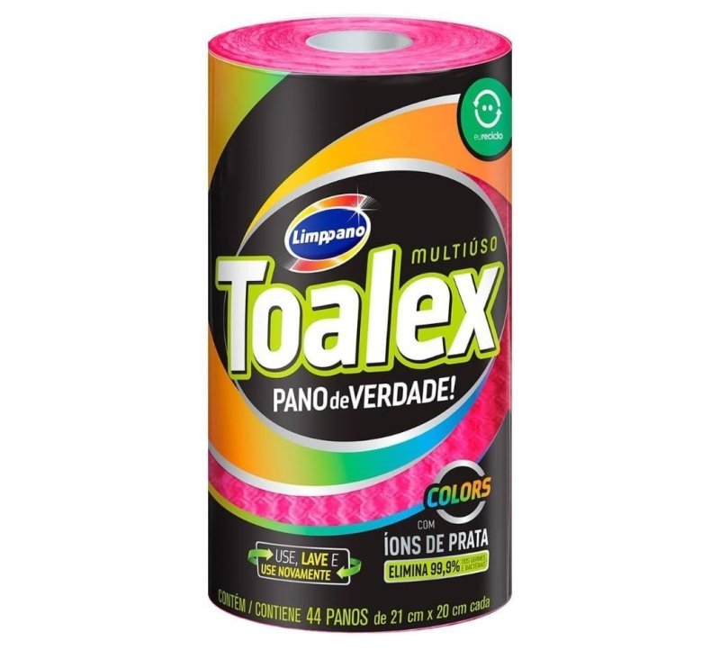 Limppano Toalex Roll Colors Rosa - 44 Panos + Frete Grátis