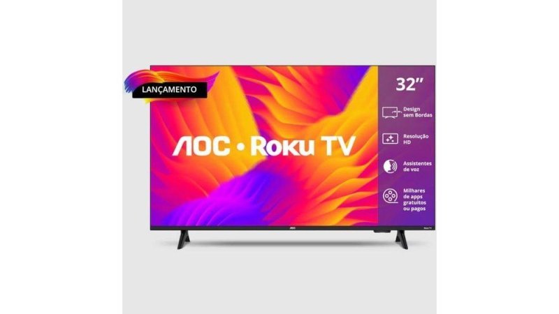 Smart TV 32 Polegadas HD Roku TV AOC