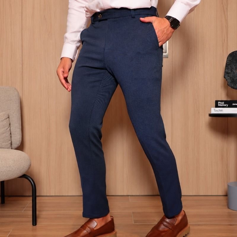 Calça Social Alfaiataria Masculina Malha Elastano Stretch (38 a 50)