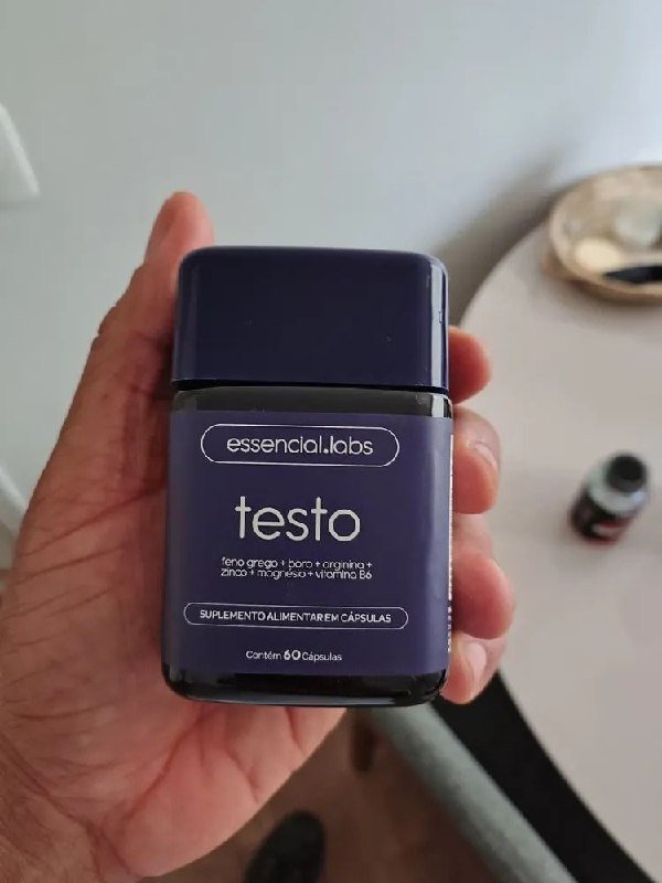 TESTO ESSENCIAL - Fórmula Exclusiva com Feno Grego + Boro + Arginina + ZMA + Vitamina B6 - 60 cápsulas
