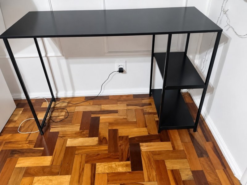 Escrivaninha Mesa Office Estudo Estilo Industrial Cor Preto 1,10m Klm Store