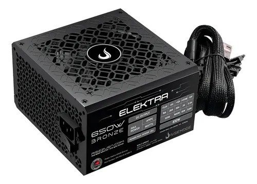 Fonte Rise Mode Elektra 650w Rm-psu-elk-650-b Para Pc Preto