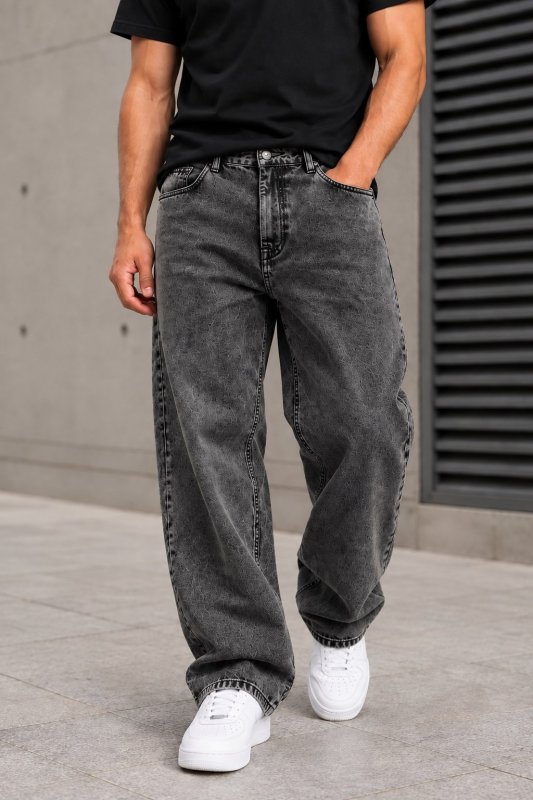 Calça Balão Jeans Masculina Baggy Marmorizada Streetwear