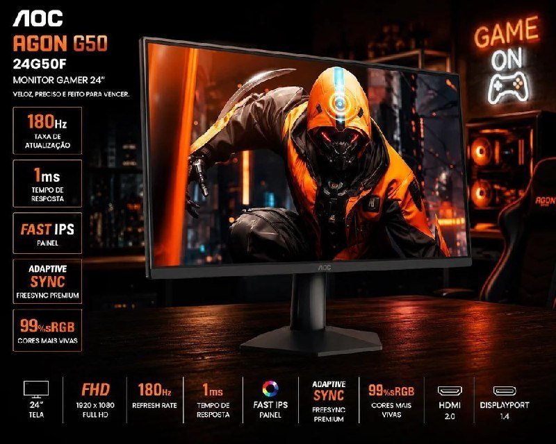 Monitor Gamer AOC AGON G50 24" 144Hz 0,5ms IPS HDR10
