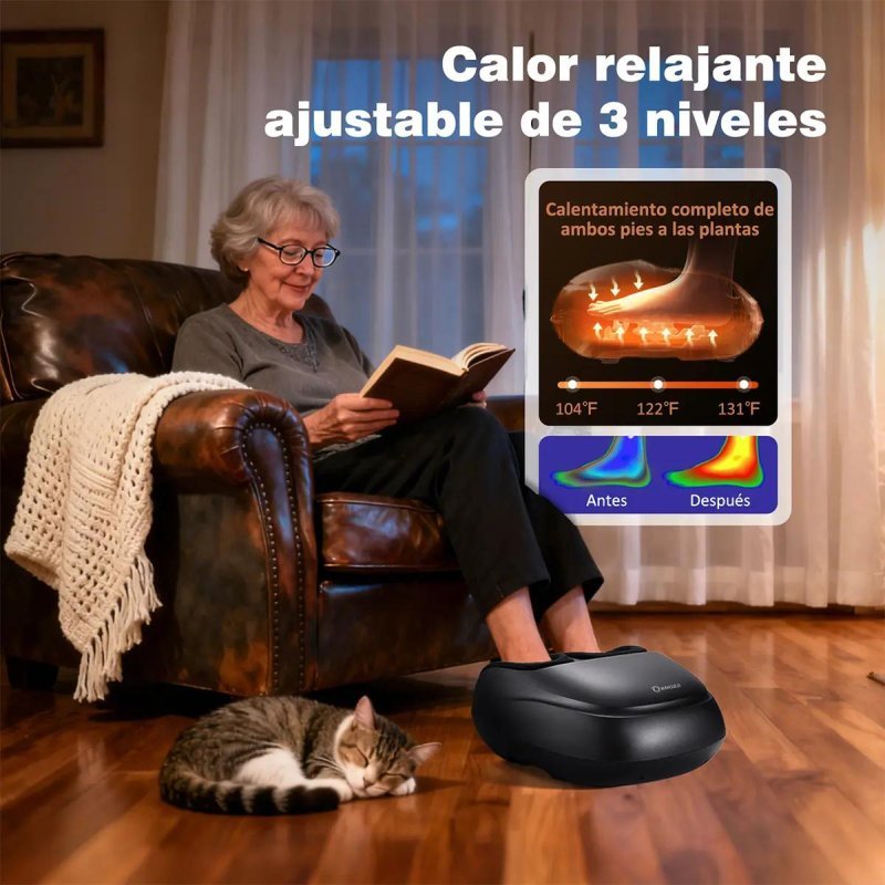 Massageador Para Os Pes Shiatsu Massageador Eletrico Preto