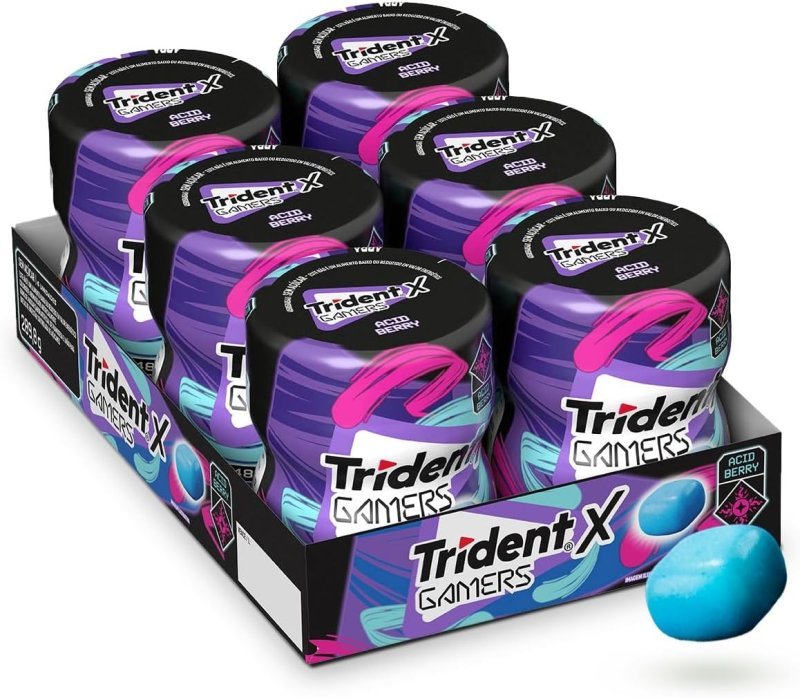 Cx Chiclete Trident X Gamers 6 un. de 48,3g + Frete Grátis