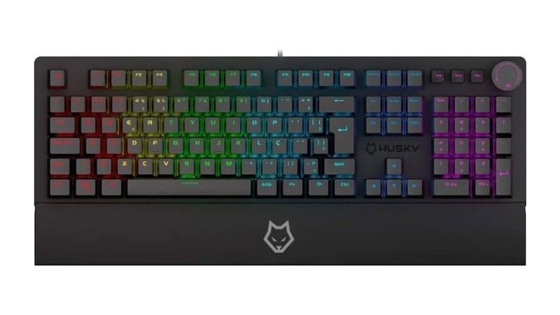 Teclado Mecânico Gamer Husky Anchorage Full Size, Rgb, Switch Gateron Ef Brown, Abnt2