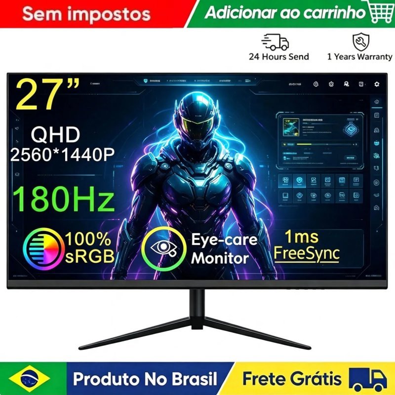 Monitor 2K 180Hz de 27 polegadas