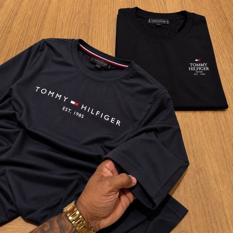 Kit Camisetas Tommy Hilfiger Core/stack Azul Marinho/preta