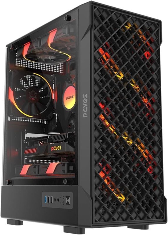 GABINETE GAMER PCYES VELYR BLACK VULCAN - GVLYBV