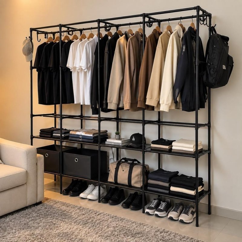 Arara Cabideiro Closet Roupas Sapateira Cabides Triplo + Frete Grátis