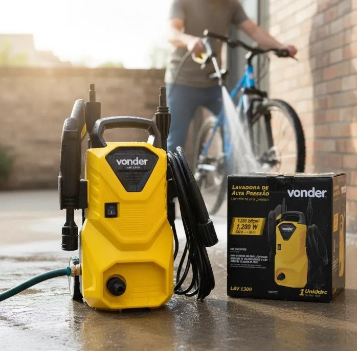 Lavadora De Alta Pressão Vonder Leve Lav 1300 90bar - Cor Amarelo-Preto