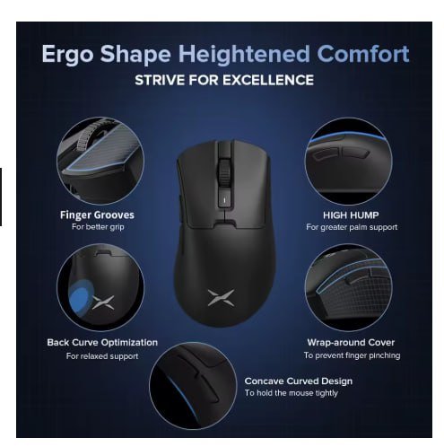 Mouse Delux M900 Pro, PAW3395, 8000hz, Com dock de carregamento (preto ou branco)