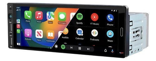 Multimídia MP5 H-Tech 1 Din CarPlay Android Auto sem fio Preto