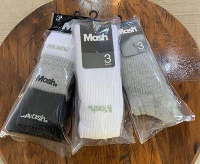 Kit 6 Pares De Meias Esportivas Mash Em Algodão Cano Médio (34-43)