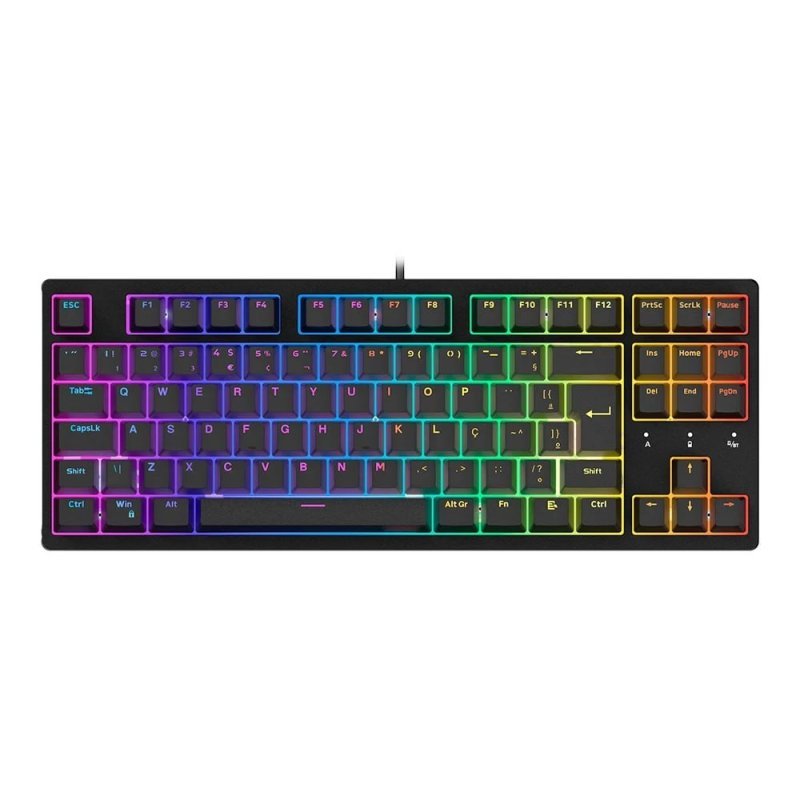 Teclado Mecânico Gamer Husky Sled, TKL, Preto, ABNT2, RGB, Switch Gateron G Pro Brown HTG500PTMA
