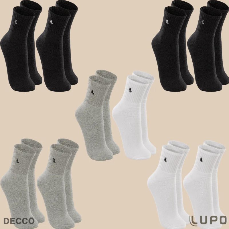 Kit 10 Pares Meia Lupo Original Masculina Cano Médio Algodão