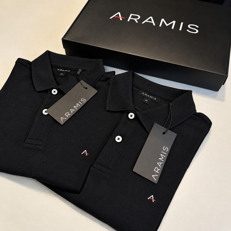 Polo Aramis Masculina Piquet Lisa Light Icon Preta Original