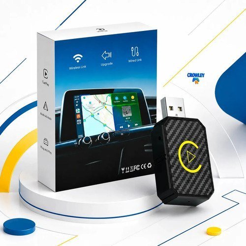 Adaptador CarPlay Sem Fio Android Auto 2 em 1 USB USB-C