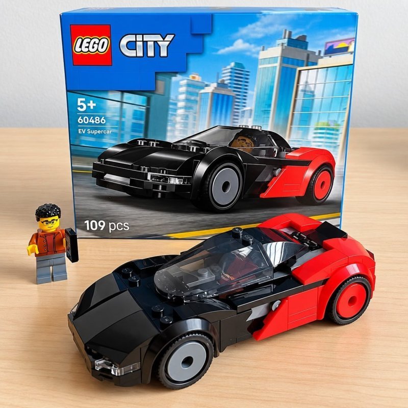 City Supercarro Elétrico e Minifigura #60486 (109 Peças)