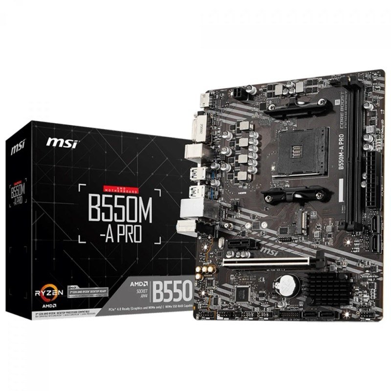 Placa Mãe MSI B550M-A PRO - AMD Ryzen AM4 - DDR4 - Matx - M.2 -HDMI