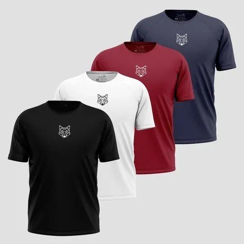 Kit 4 Camisetas Masculinas Dry Lobo Alpha