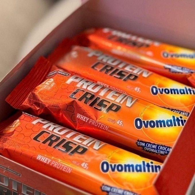 12 Unidades Barra de Proteína Crisp Bar Ovomaltine Integralmédica + Frete Grátis