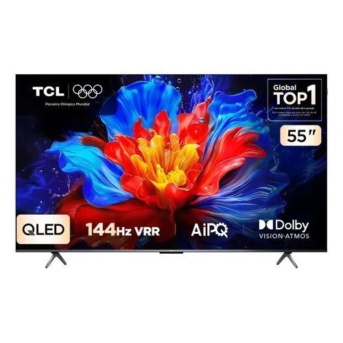 Smart TV TCL 55 Polegadas QLED 4K P8K WiFi Bluetooth Google TV 144Hz HDR10+ Dolby Atmos Vision 55P8K