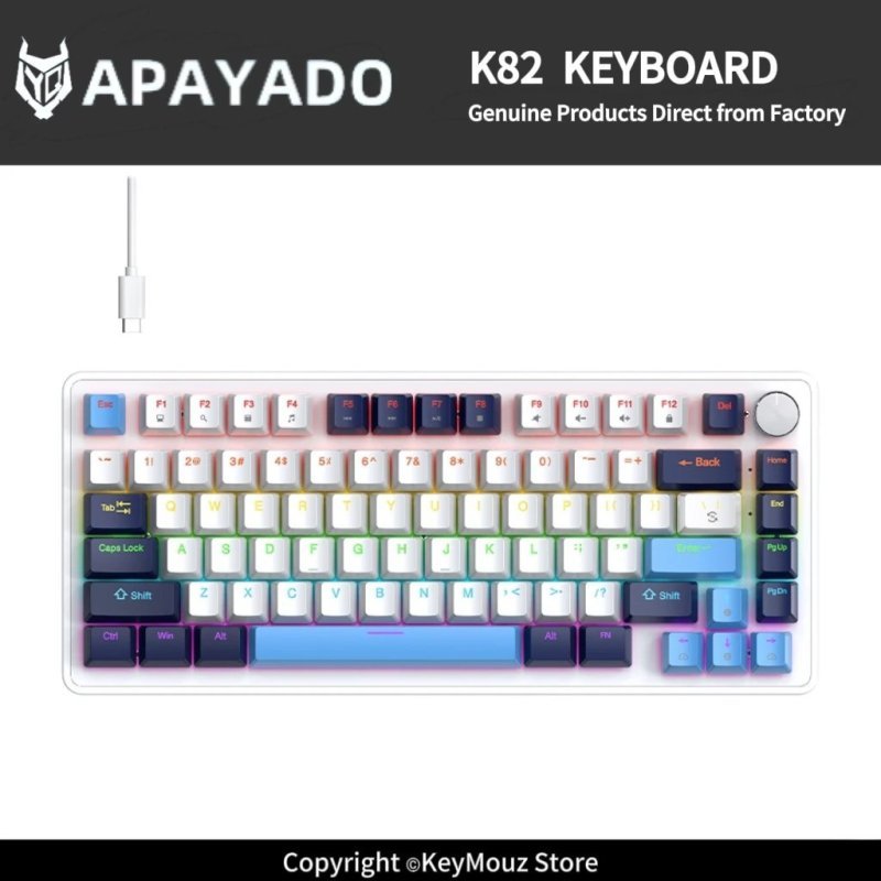 Teclado Mecânico Apayado K82 75% Hot Swap