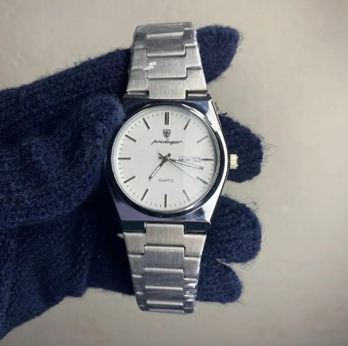 Relógio Poedagar Suiço Masculino Aço Inox Old Money C/caixa + Frete Grátis