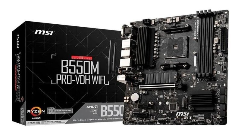Placa-Mãe MSI B550M Pro-VDH WiFi, AMD AM4, mATX, DDR4, Preto