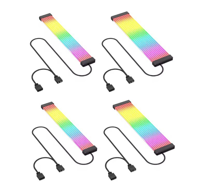 Kit Cabo de extensão de fonte de alimentação ARGB Rainbow 5V de 24 pinos e 8 pinos